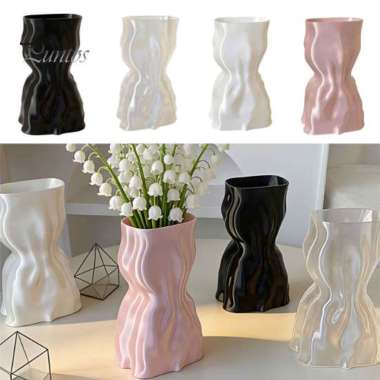 Sophisticated Home Accessories 3D Printed Flower Vase, Modern Minimalist Vase for Living Room Ornament Bedroom Decor, Creative Floral Arrangement