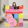 Kawaii Barbapapa Cartoon Throw Blanket for Couch Fuzzy Soft Plush Blanket 50x60 Inches Multiple Sizes Bedspreads for All Seasons