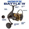 Penn Battle IV Spinning Fishing Reel HT-100 Drag System Full Metal Body Side Plate CNC Gear Hydro Armor Seals Waterproof 2000 Size