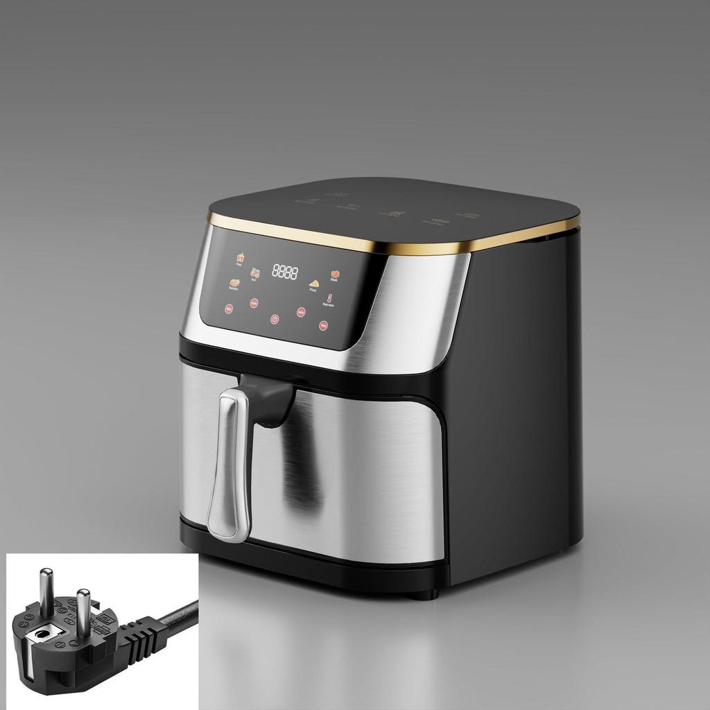 Stainless Steel Touchscreen Air Fryer for Home Use - Large Capacity Electric Fryer for Chicken & Fries