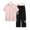 Women's Embroidered Retro Summer Two-Piece Set