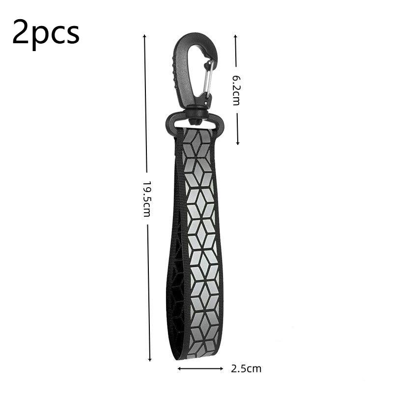 Reflective Safety Straps 2Pcs High Visibility Heavy Duty Carabiner Clips for Night Jogging Biking Camping Accessories