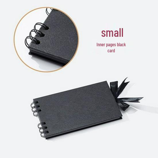 DIY Скрапбук з котушками для пари: Ручний Чорний Крафт Фотоальбом з Порожніми Сторінками