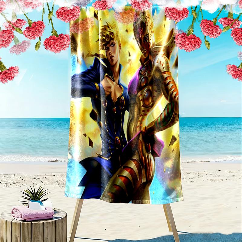 JoJo's Adventure: Vento Aureo Beach Towel Beach Towel for Vacation Photos Beach Seaside Swim Quick-drying Swim Towel Fashion Beach Towel