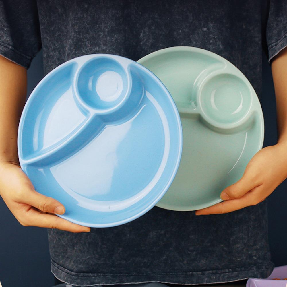 2pcs Microwavable Food  Plate Plastic Meal Measure Dish Household Fruit Serving Tray  Salad