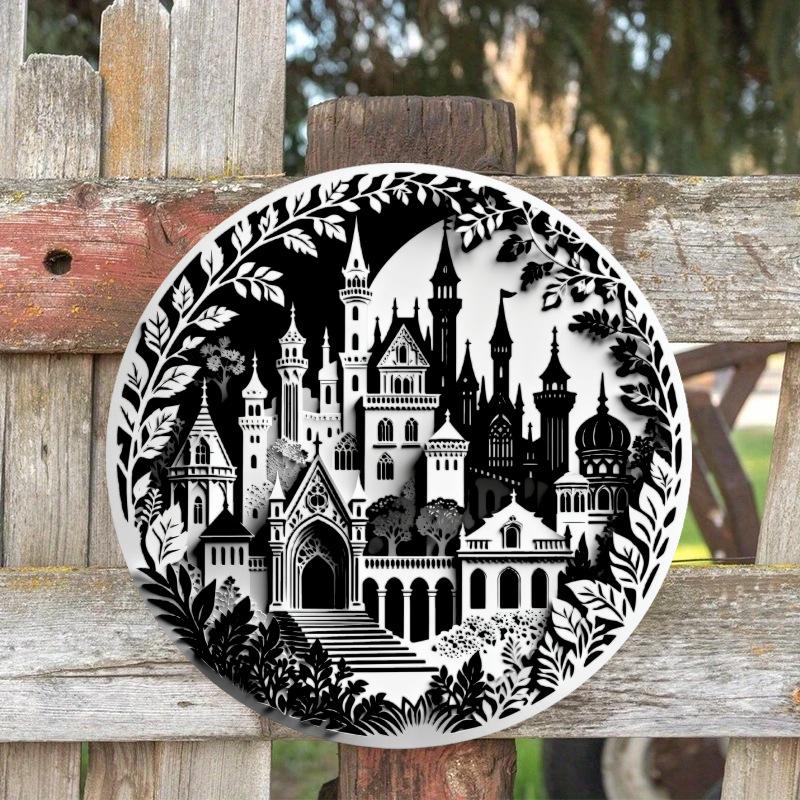 Retro Iron Art Round Wall Decor Print for Home Crafts & Gifts