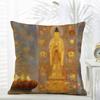 Buddhism Cushion Cover Comfort Daily Washable Linen Soft  for Sofa Bed Home Room Decor