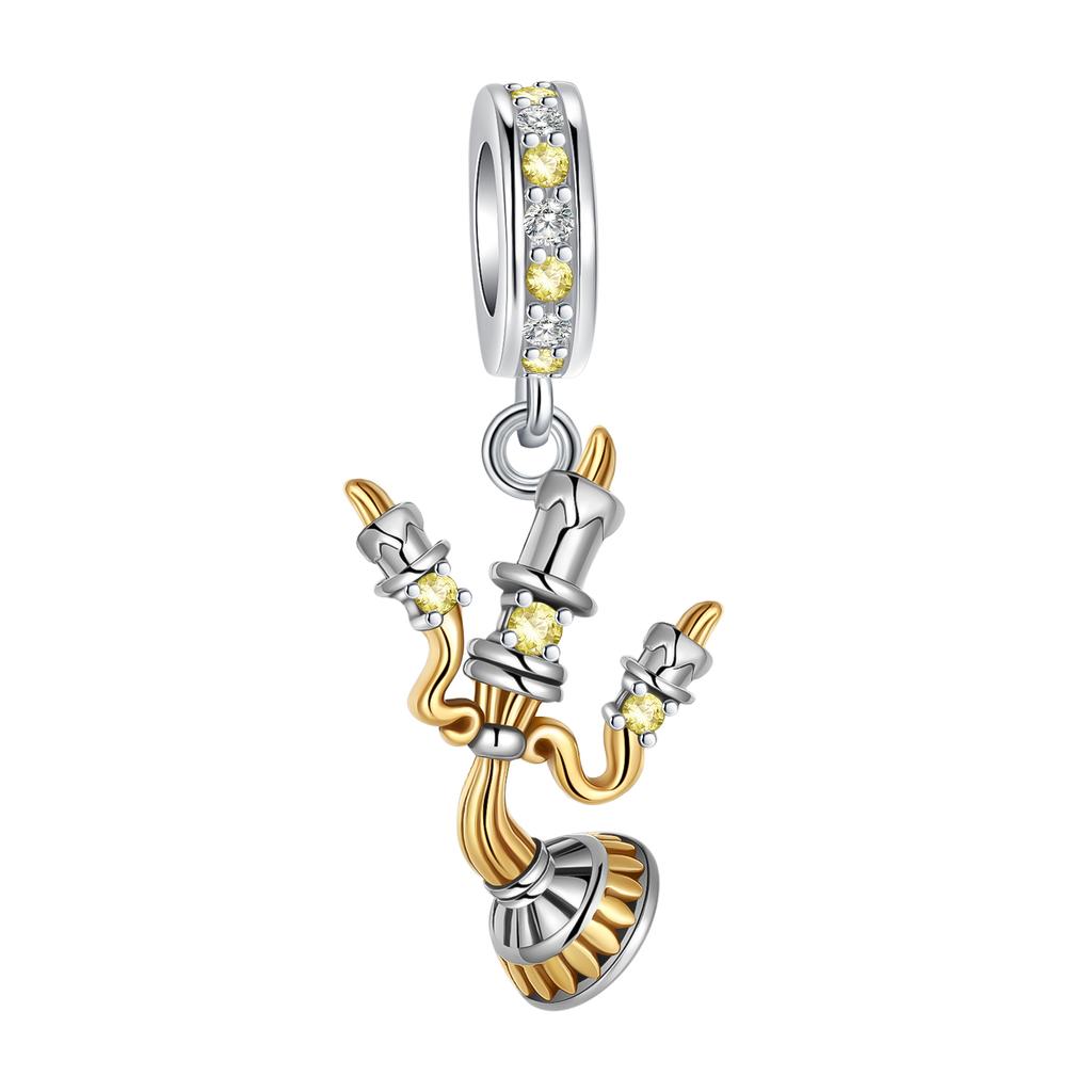 925 Silver Charms Tableware Candle Coffee Cup Wine Glass Beads Pendants Fit Bracelet Necklace DIY Jewelry Gift