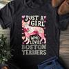 Floral Boston Terrier T-Shirt: Dog Lover Gift