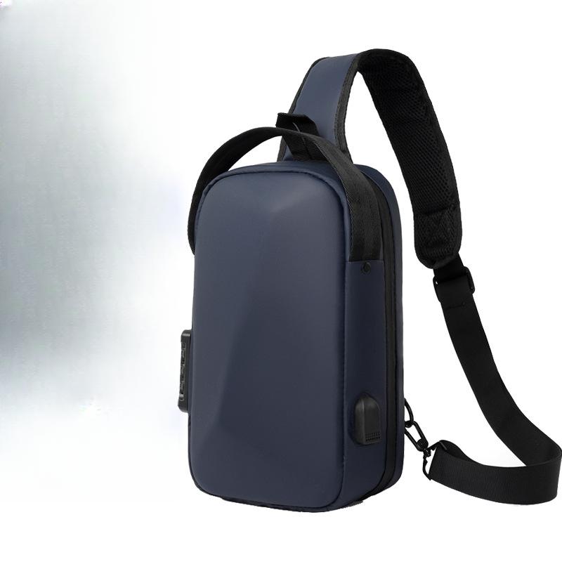 Fashionable Men's Chest Bag High-end Single-shoulder Waterproof Cross-span Bag Travel Hard Shell Chest Bag Commuting Casual Shoulder Bag
