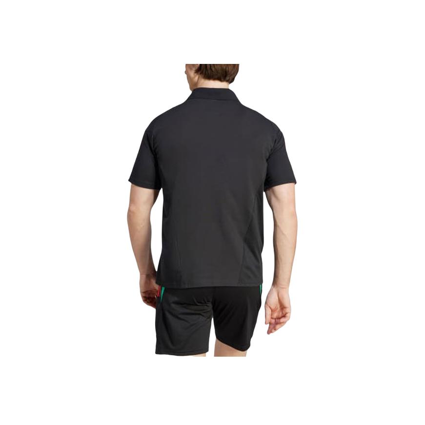 Adidas Manchester United Tiro 23 Striped Logo Football Short Sleeve Polo Shirt Men Polo Shirts Black IM0521