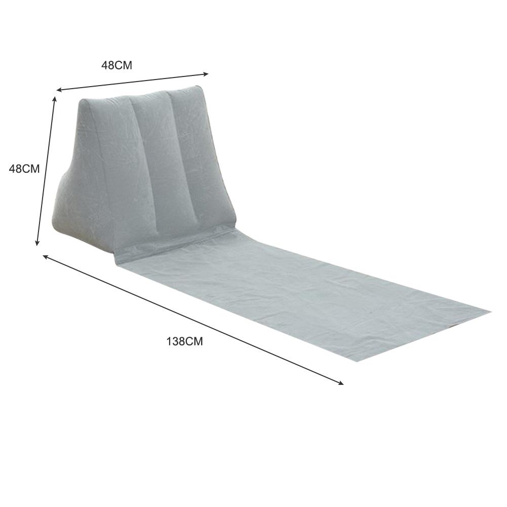 Lightweight PVC Inflatable Beach Mat Camping Lounger Chair Back Pillow Triangle Cushion Sunbath Sleeping Cushion