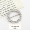 Pearl Rhinestone Waist Buckle Scarf Fastener Hem Knot Button for Women