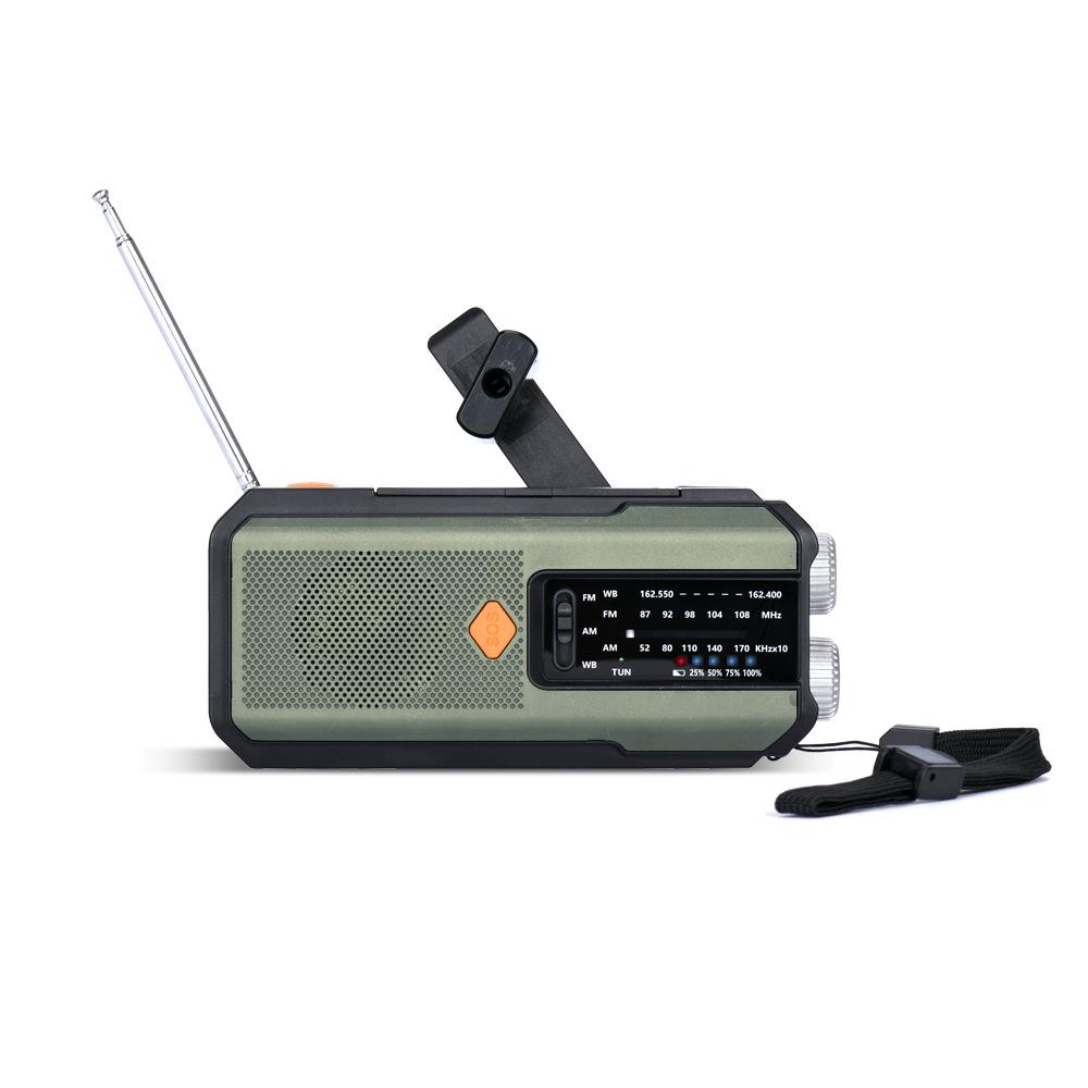 Solar-Powered Hand-Crank Multifunction Emergency Radio with Flashlight