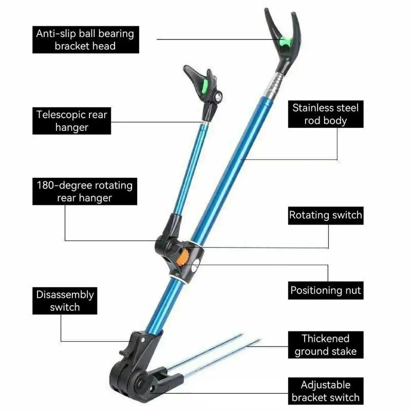 Super Hard Thickened Fishing Rod Holder Adjustable Extended Ground Plug Stable for Long Time Fishing Sessions