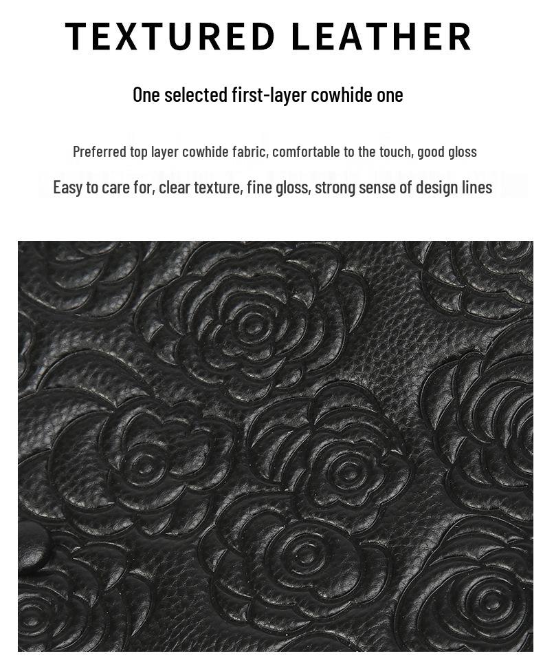 Borsa a tracolla Montaigne da donna in vera pelle - Borsa a mano in pelle di mucca Camelia di lusso