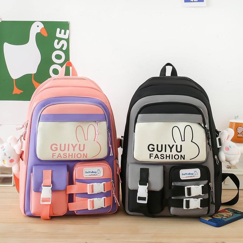 New Backpack Cartoon Cute Primary School Schoolbag Five-piece Set Junior High School Student Backpack
