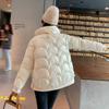 Bright Short Cotton-padded Jacket Female Korean Version of The Loose Year New Stand-up Collar Down Cotton-padded Jacket Students Light Winter Coat.