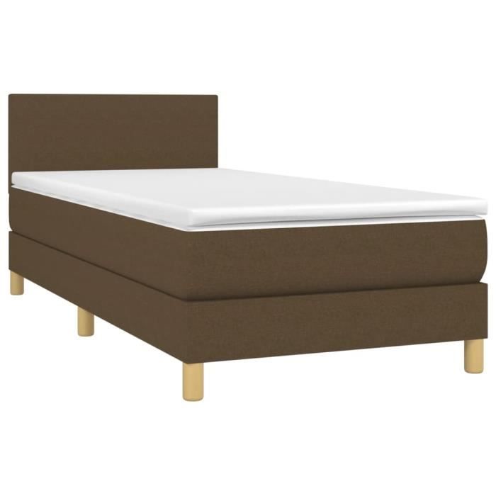3140428 vidaXL Divan Bed with Mattress Dark Brown 90x200 Cm