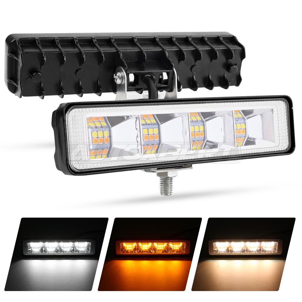6" Inch 12V 24V LED Light Bar Off Road Spotlight White & Yellow LED Driving Fog Light for Cars Truck 4x4 Boat Lada Atv Work Lamp