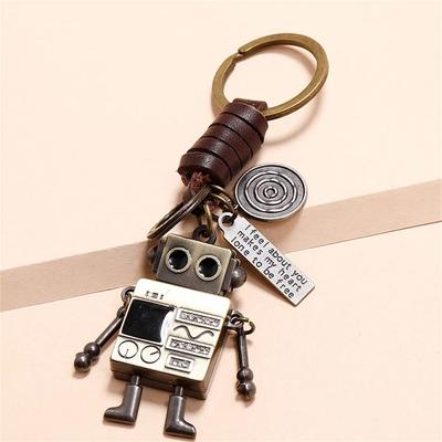 Accessories Pendant Prop Jewelry Gifts Robot Keychain Bag Pendant Key Rings Movable Bronze Robot