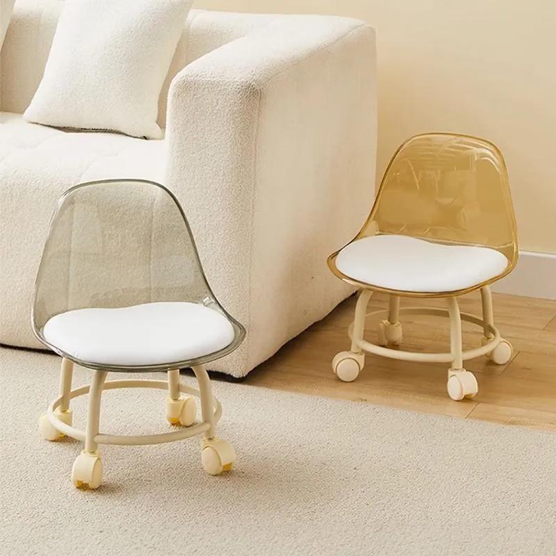 Children's Acrylic Rolling Stool