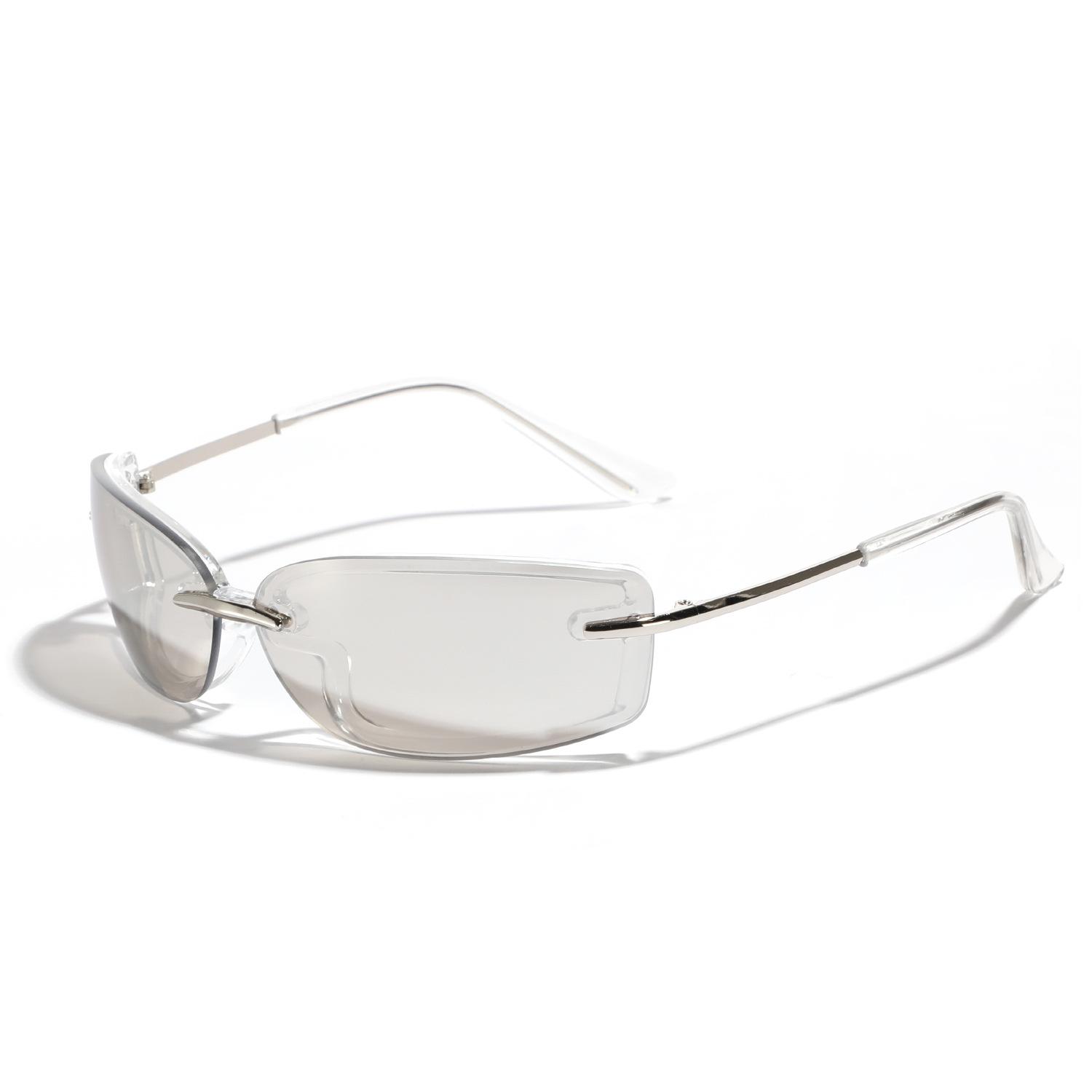 

Очки квадратные конфетного цвета футуристические солнцезащитные очки женские полуметаллические допаминовые солнцезащитные очки