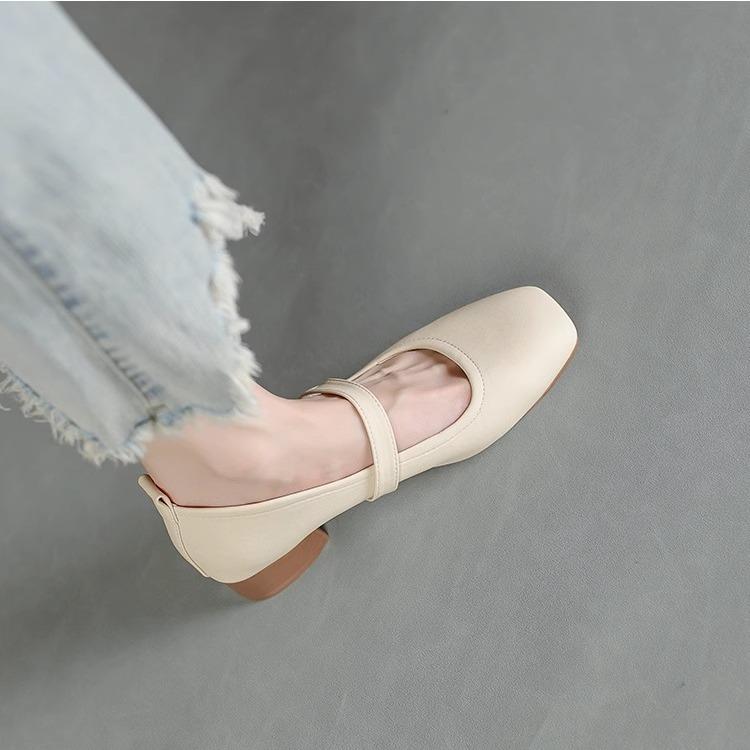 Mary Jane in morbida pelle rétro da donna 2025 primavera nuovo temperamento vento gentile vento profumato francese scarpe basse comode a calzata singola