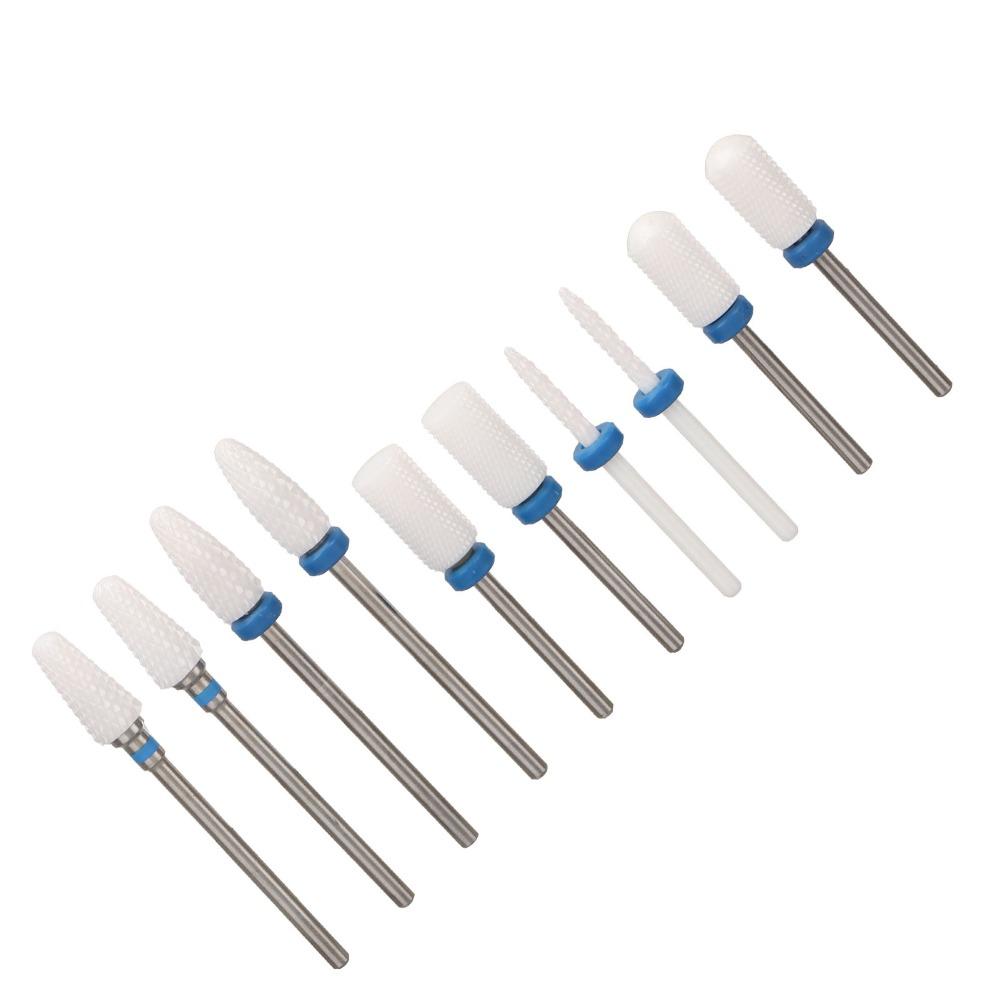 10pcs Ceramic Cuticle Remover Drill Bits  Neat Storage For Drill Bit Accessories