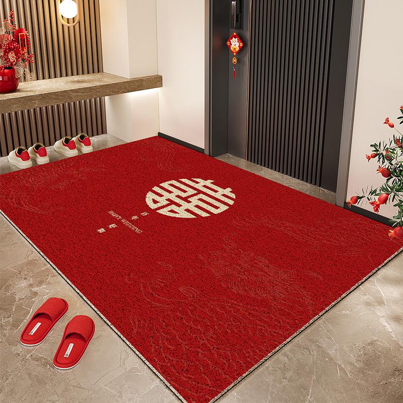 Festive Silk Loop Non-Slip Doormat: Dirt-Resistant, Easy-Clean, Cut-to-Fit Indoor Entryway Mat
