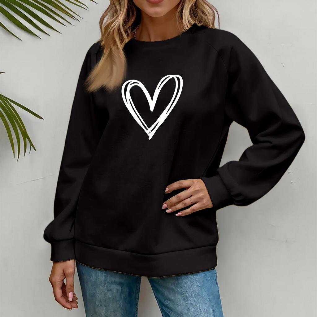 Women's Fashionable Casual Long Sleeve Printed Pullover Sweatshirt