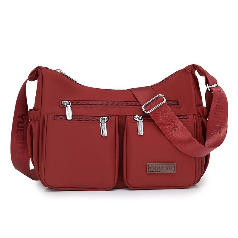 Fashion shoulder messenger bag women's large-capacity nylon canvas bag middle-aged mother bag multi-compartment business wallet