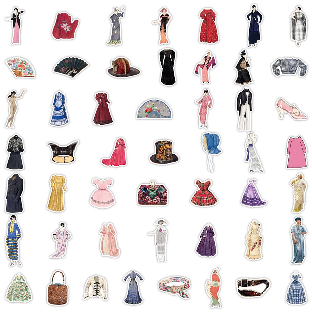50 Sheets European Classical Fashion Graffiti Stickers - Waterproof Decorative Stickers for Water Bottles and Computers.