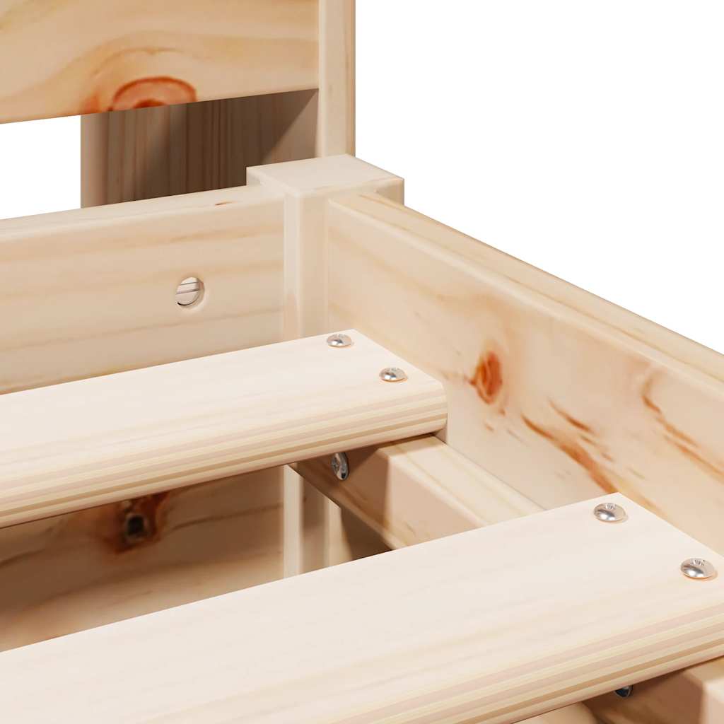 Solid Wood Bed with Shelf Without Mattress 180x200 cm Pine