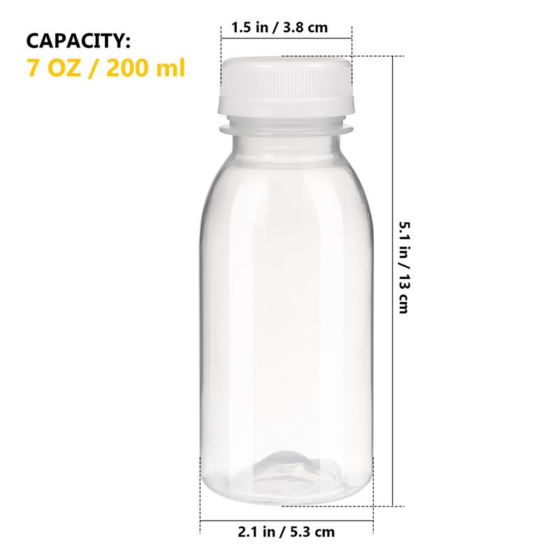 10pcs 250/250/300/350ml Transparent Water Bottle Plastic Juice Bottle PET Milk Beverage Bottle With Lid Camping Hiking Drinkware