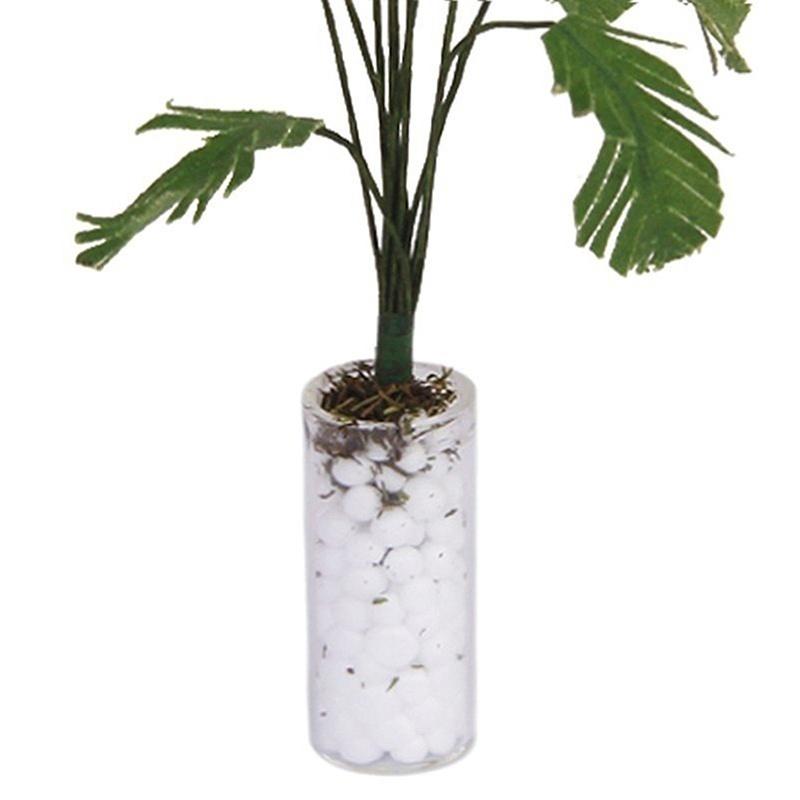 1/12 Green Banana Tree In White Bottle Miniature Dollhouse Garden Accessories