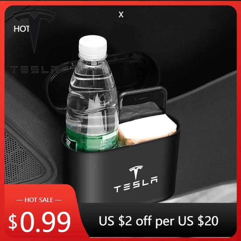 Autoaufkleber Tesla Tragbarer Auto-Tür-Mülleimer Innenraum-Aufbewahrungsbox Auto Zubehör Für Tesla Model 3 S X Y Cybertruck Roadster