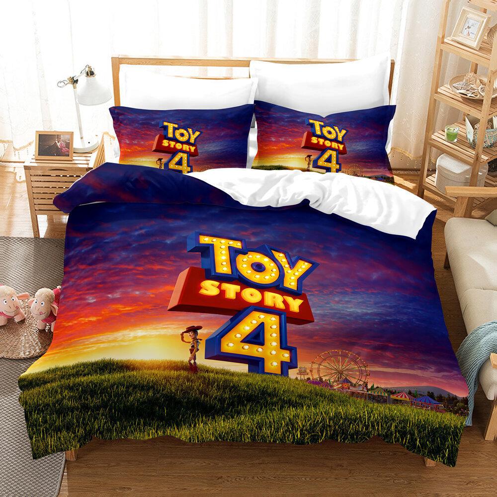 Factory 3D Digital Printing Quilt Set Three-Piece Cartoon Animation Thickened Grinding Kit