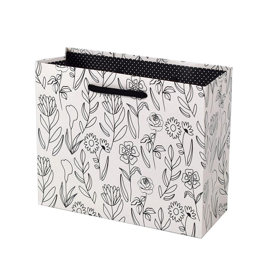 WTEMPO Creative DIY Flower Tote Bags Simple Gift Paper Packaging Bags Store Shopping Bags Items Storage Bags