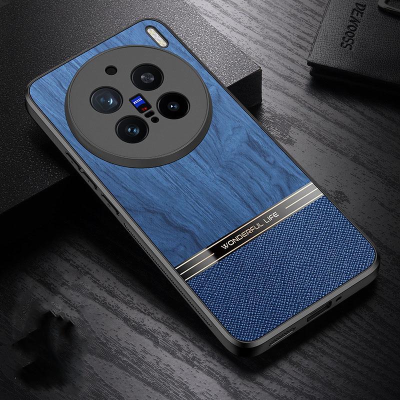 

Чехол для телефона с имитацией текстуры дерева для Vivo для Vivo Y300 Pro Y200i, сверхтонкая защитная задняя крышка для объектива камеры для Vivo S19 S18 Pro S17E S16E For vivo S16E синий
