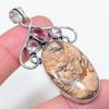 Natural Picture Jasper, Kunzite 925 Sterling Silver Jewelry Pendant 2.52" N0t93