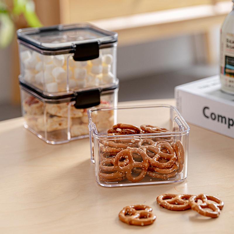 Transparent Food Storage Containers Kitchen Storage Airtight Cans Plastic Storage Boxes Stackable Food Storage Boxes