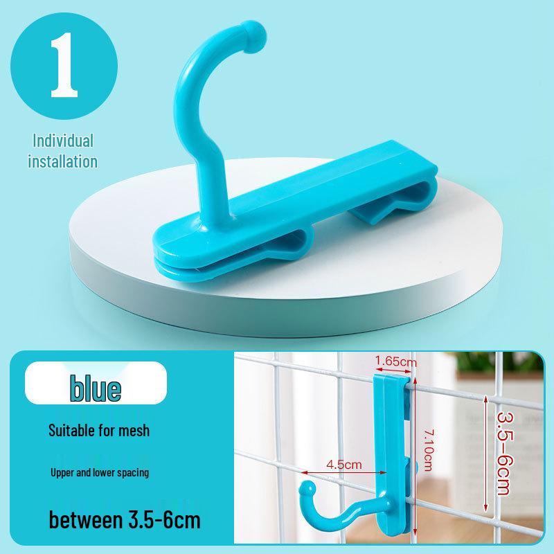Nail-Free Grid Panel Hook for Wire Mesh Shelves - No-Drill Wall Storage Hooks for Kindergarten Display