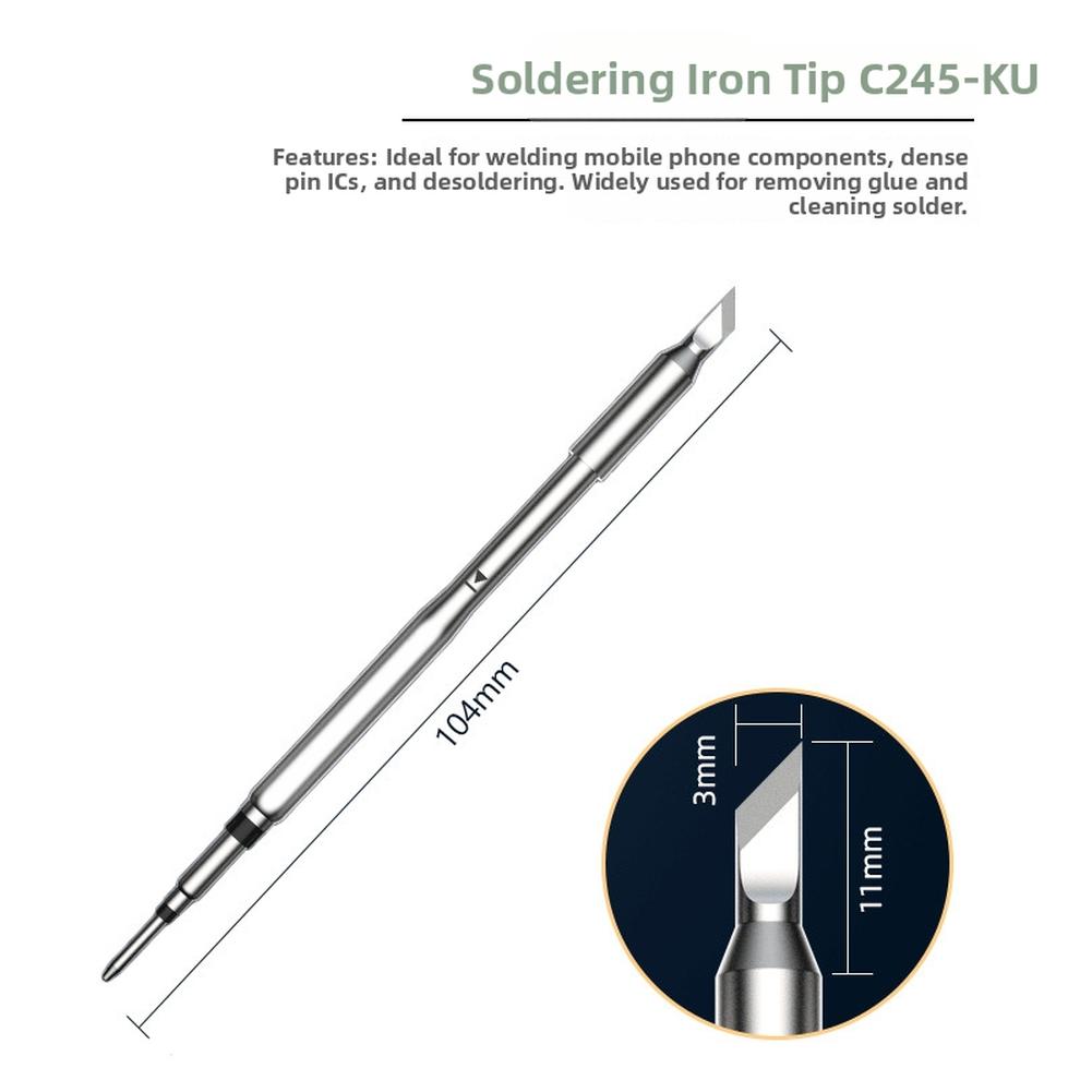 C245 Soldering Iron Tip Stainless Steel High Temperature Resistant For OSS TEAM C245 Series Quick Heat Smooth Flow Accessories