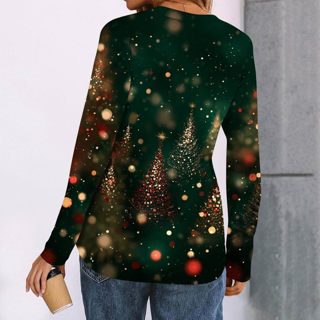 Women's Printed Long Sleeve Shirts Elegant Casual Tops Trendy Shirts Tops