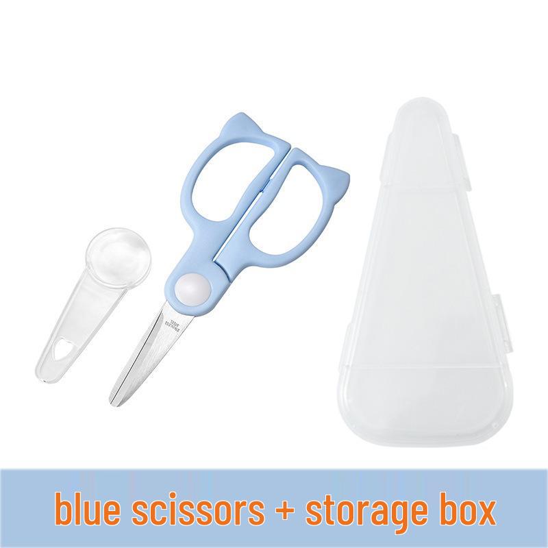 Portable Stainless Steel Baby Food Scissors - Cut Meat & Vegetables for Infants & Children