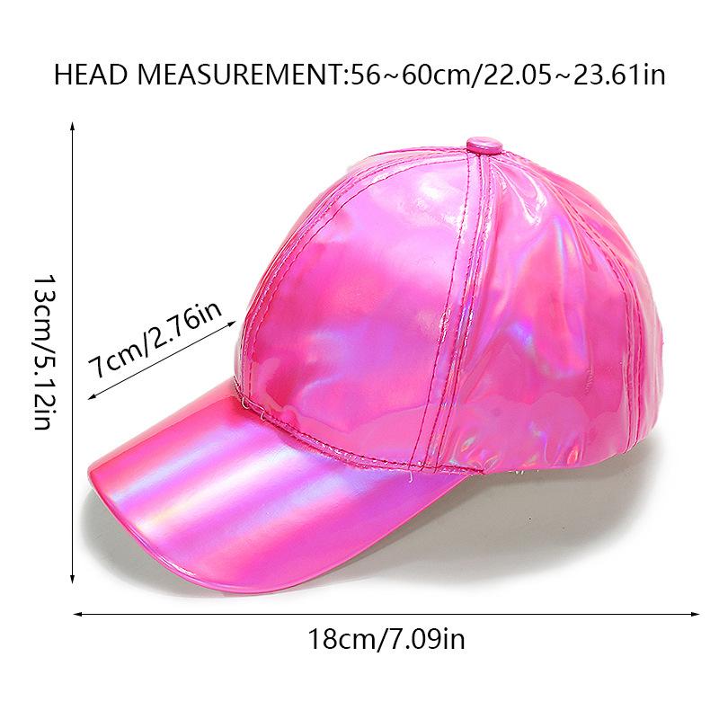 Women's European and American hip hop hats jazz dazzling PU leather peaked caps laser baseball caps
