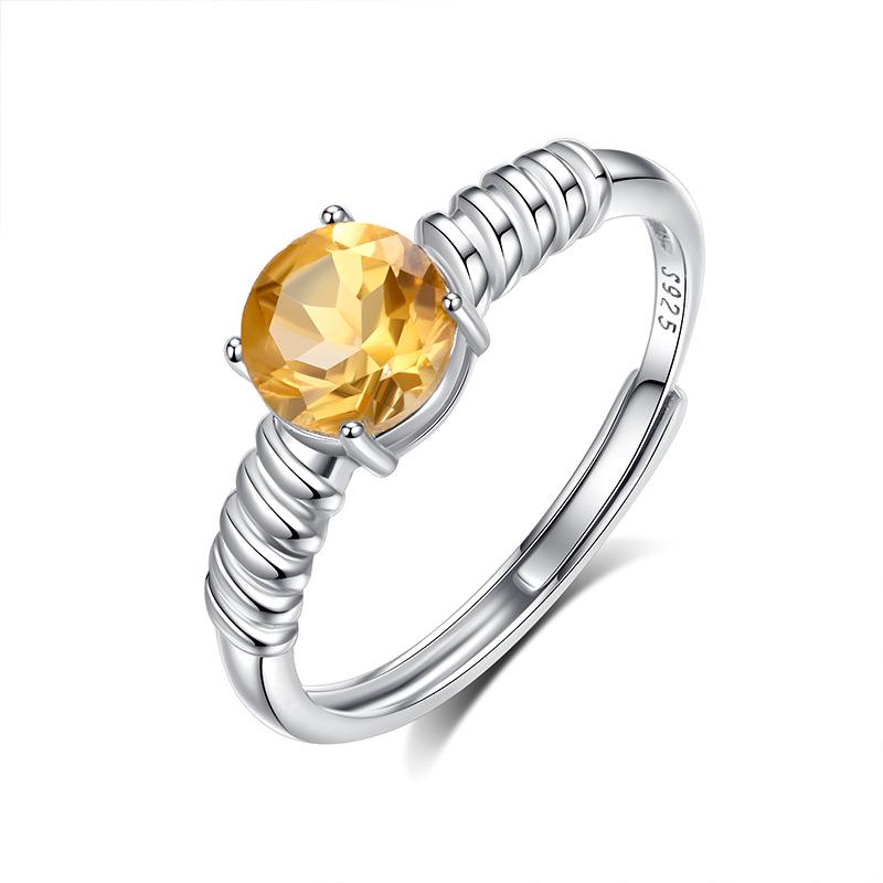 S925 sterling silver ring women's light luxury luxury crystal peridot fashion ring
