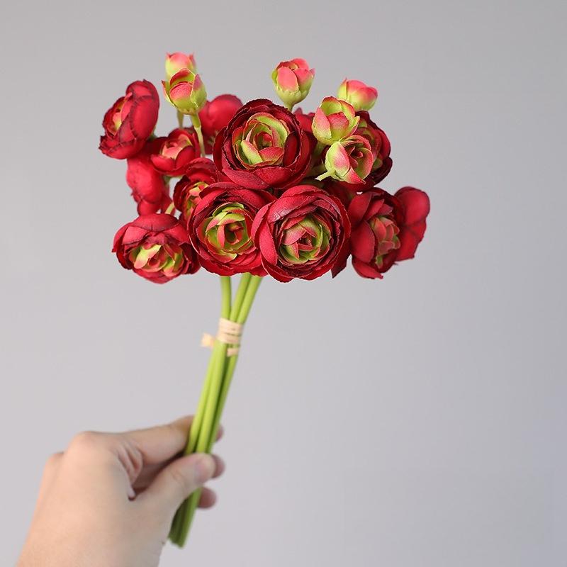 

Artificial Flowers Silk Autumn Tea Roses Dew Lotus Fake Flower Plant Office Decoration Simulation Blue Rose Table Decorative 2pcs