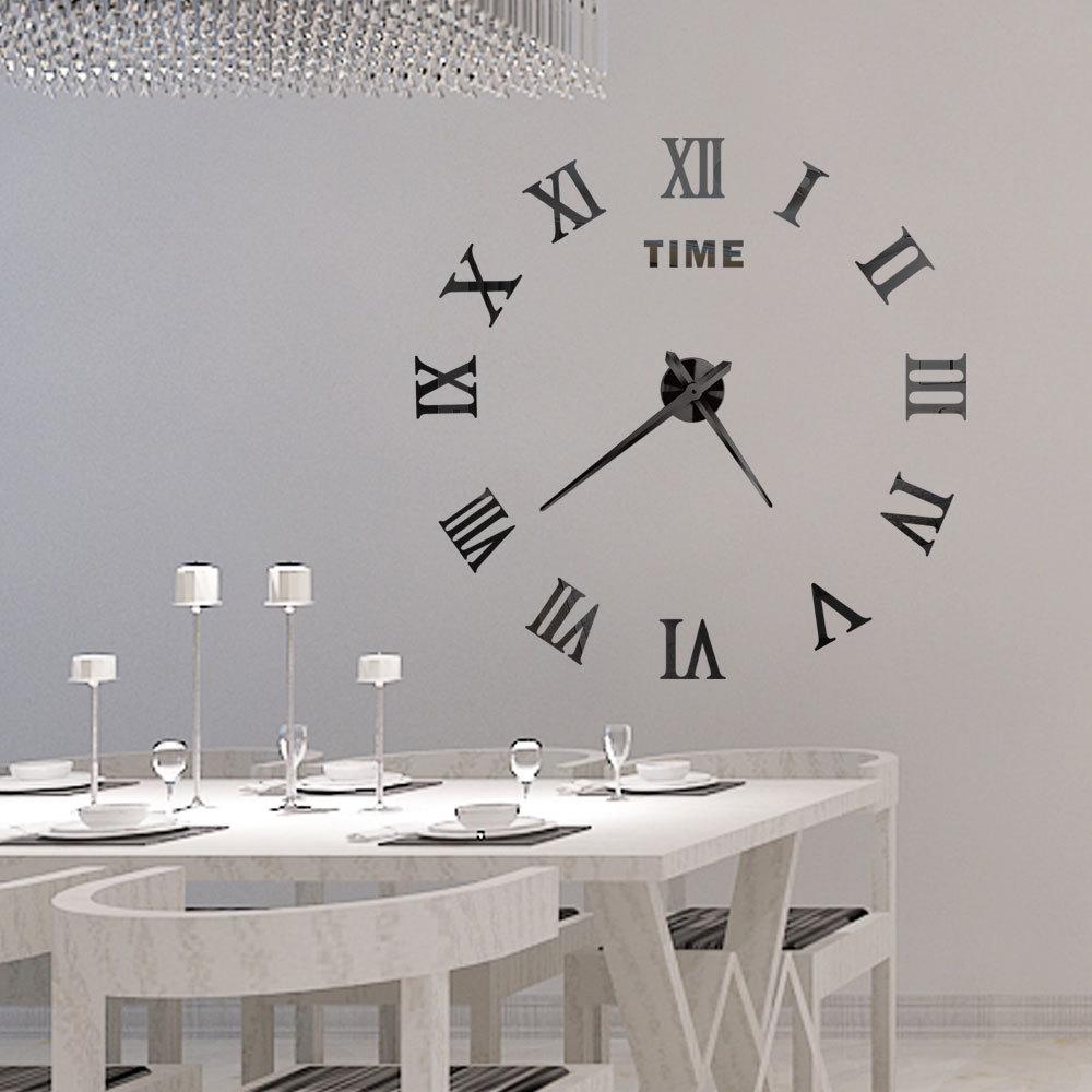 

DIY настенные часы 3D зеркальный эффект часы акриловая наклейка искусство гостиная домашний декор современный дизайн Horloge 120*120cm